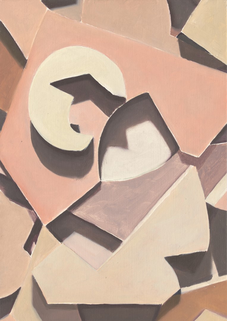 Reli&euml;f (roze) (2017), 29.3 x 20.9 cm, oil on paper on panel